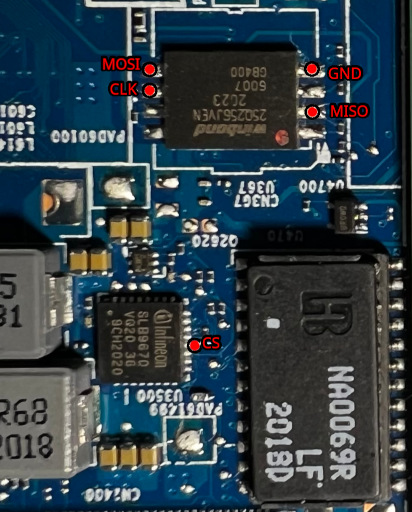 Pinout for logic analyzer